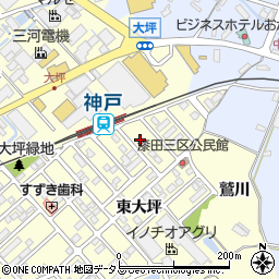 愛知県田原市神戸町新大坪221周辺の地図