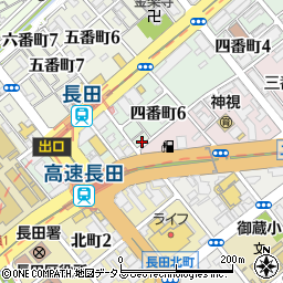リパーク長田四番町駐車場周辺の地図