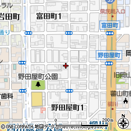岡山野田屋町郵便局周辺の地図