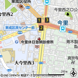 大阪府大阪市東成区大今里西3丁目5周辺の地図