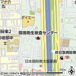東大阪市環境衛生検査センター周辺の地図