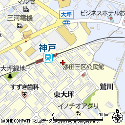 愛知県田原市神戸町新大坪219-3周辺の地図