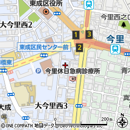 大阪府大阪市東成区大今里西3丁目4周辺の地図
