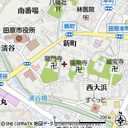 愛知県田原市田原町新町74周辺の地図