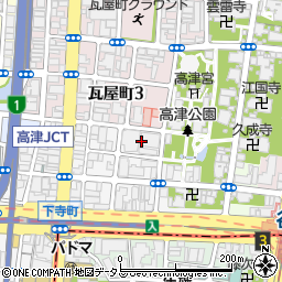 大阪府大阪市中央区高津1丁目5-11周辺の地図