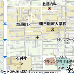 奉還町アパート周辺の地図