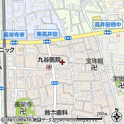 大阪府東大阪市高井田元町2丁目26周辺の地図