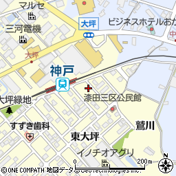愛知県田原市神戸町新大坪227周辺の地図