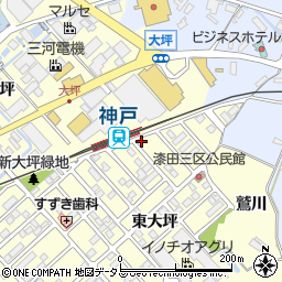 愛知県田原市神戸町新大坪219-1周辺の地図