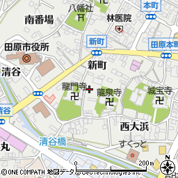 愛知県田原市田原町新町73周辺の地図