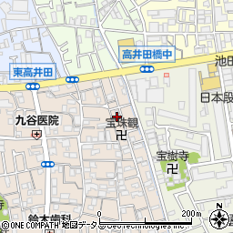 大阪府東大阪市高井田元町2丁目30周辺の地図