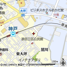 愛知県田原市神戸町新大坪244周辺の地図