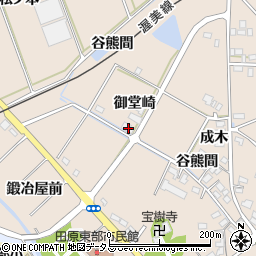 愛知県田原市谷熊町御堂崎47周辺の地図