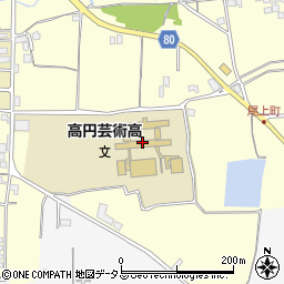 奈良県立　高円芸術高等学校周辺の地図