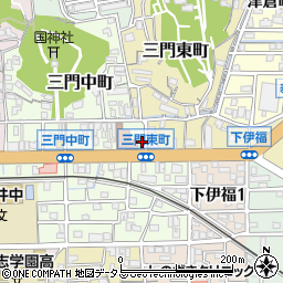岡山三門郵便局周辺の地図
