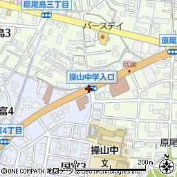 操山中学入口周辺の地図