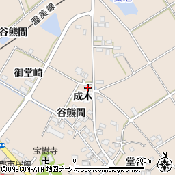 愛知県田原市谷熊町成木周辺の地図