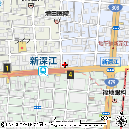 セブンイレブン　大阪新深江駅北店周辺の地図