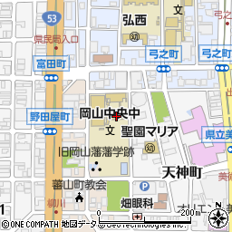 岡山市立岡山中央中学校周辺の地図