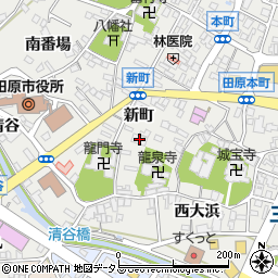 愛知県田原市田原町新町65-2周辺の地図