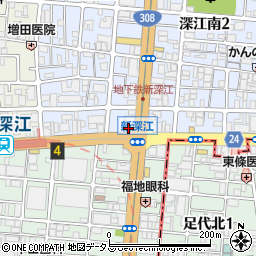 鶏笑 新深江店周辺の地図