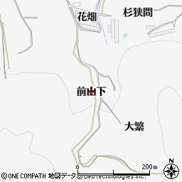 愛知県田原市仁崎町前山下周辺の地図
