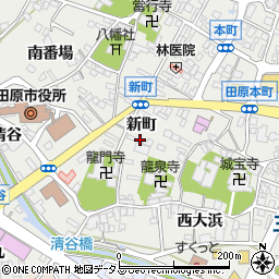 愛知県田原市田原町新町61周辺の地図