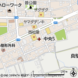 岡山県総社市中央5丁目周辺の地図