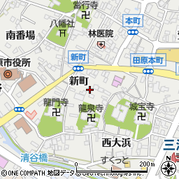 愛知県田原市田原町新町55-6周辺の地図
