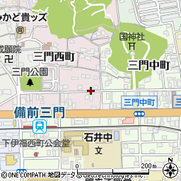 岡山県岡山市北区三門西町周辺の地図