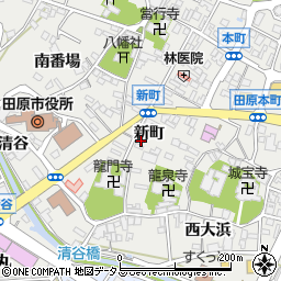 愛知県田原市田原町新町59周辺の地図