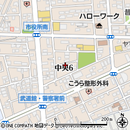 岡山県総社市中央6丁目周辺の地図