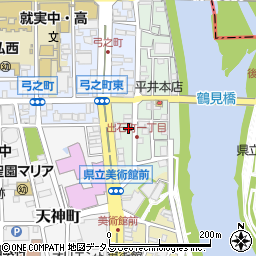 岡山出石郵便局周辺の地図