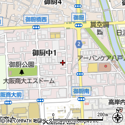大阪府東大阪市御厨中周辺の地図