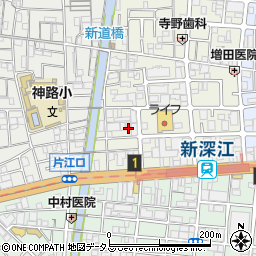 大阪府大阪市東成区神路4丁目周辺の地図