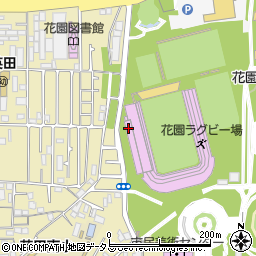 東大阪市花園ラグビー場周辺の地図