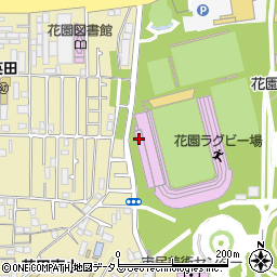 東大阪市花園ラグビー場周辺の地図