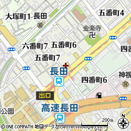 くら寿司神戸長田店周辺の地図
