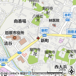 愛知県田原市田原町新町57-2周辺の地図