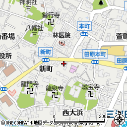 愛知県田原市田原町新町36周辺の地図
