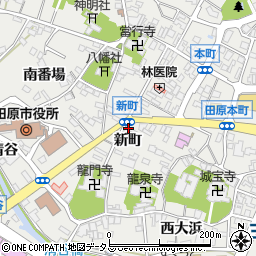 愛知県田原市田原町新町53周辺の地図