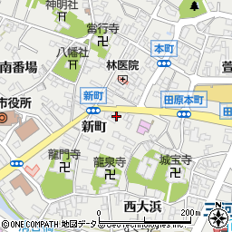 愛知県田原市田原町新町46周辺の地図