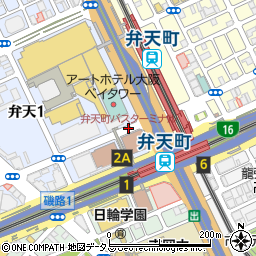弁天町バスターミナル周辺の地図
