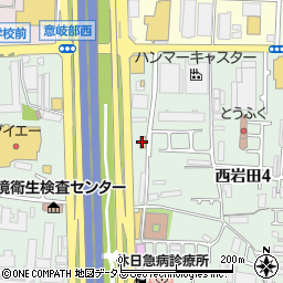 ローソン東大阪西岩田四丁目店周辺の地図