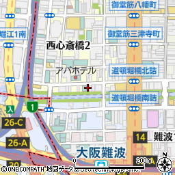 水道レスキュー西心斎橋周辺の地図