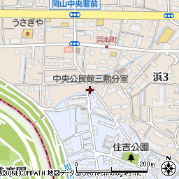 岡山市中央公民館三勲分館周辺の地図