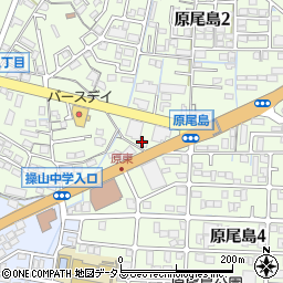 岡山原尾島食堂周辺の地図