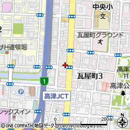 セブンイレブン大阪瓦屋町３丁目店周辺の地図