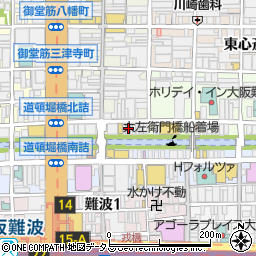 鍵の出張救急車大阪市中央区宗右衛門町営業所２４時間受付センター周辺の地図