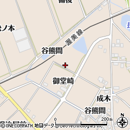 愛知県田原市谷熊町御堂崎69周辺の地図